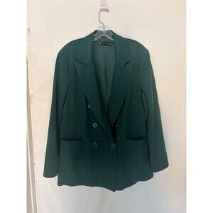 New York & Company XL Emerald Green Double Breasted Longline Blazer